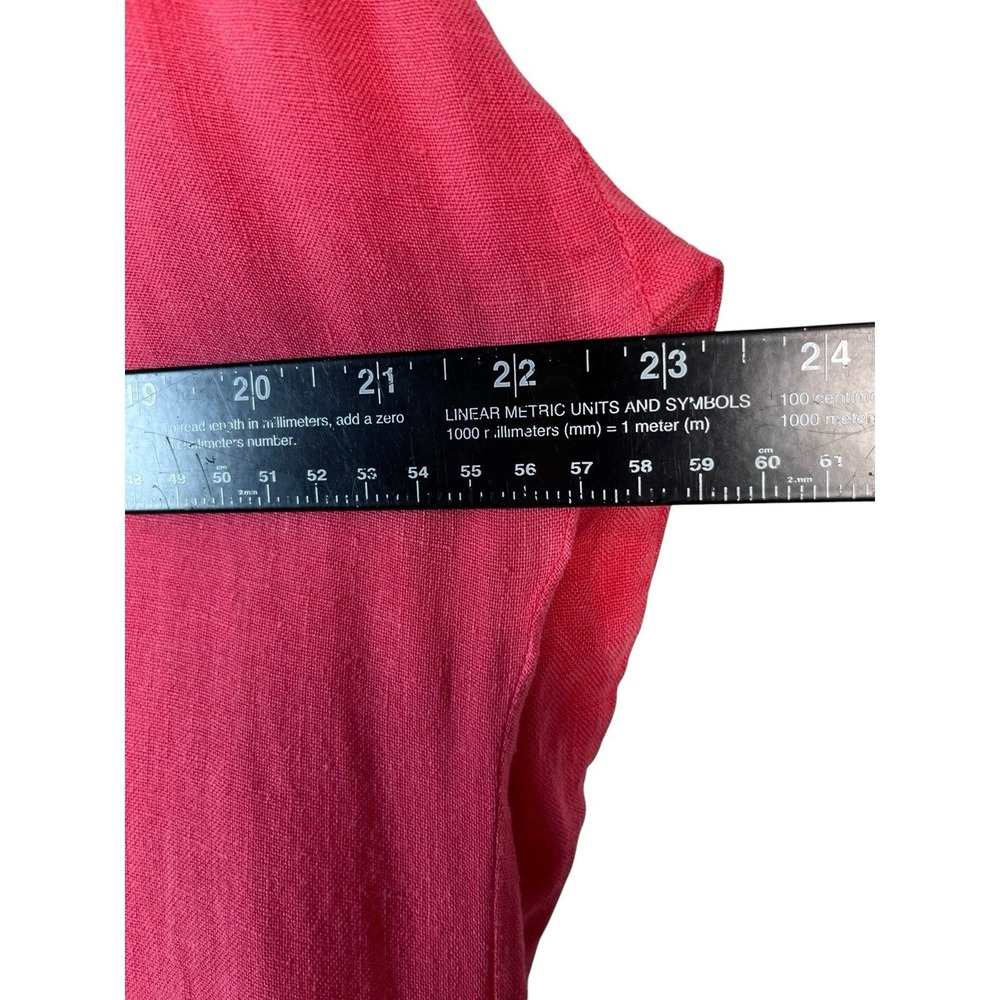 NWOT J McLaughlin Dress Sz L Nylee 100% Linen Coral Rose Pink 3/4 Sleeve Pockets - Picture 9 of 15